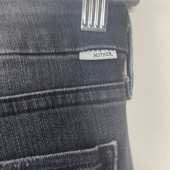 MOTHER  LOOKER‎ ANKLE FRAY SKINNY  BLACK  DISTRESS JEAN SIZE 30 - Picture 9 of 11